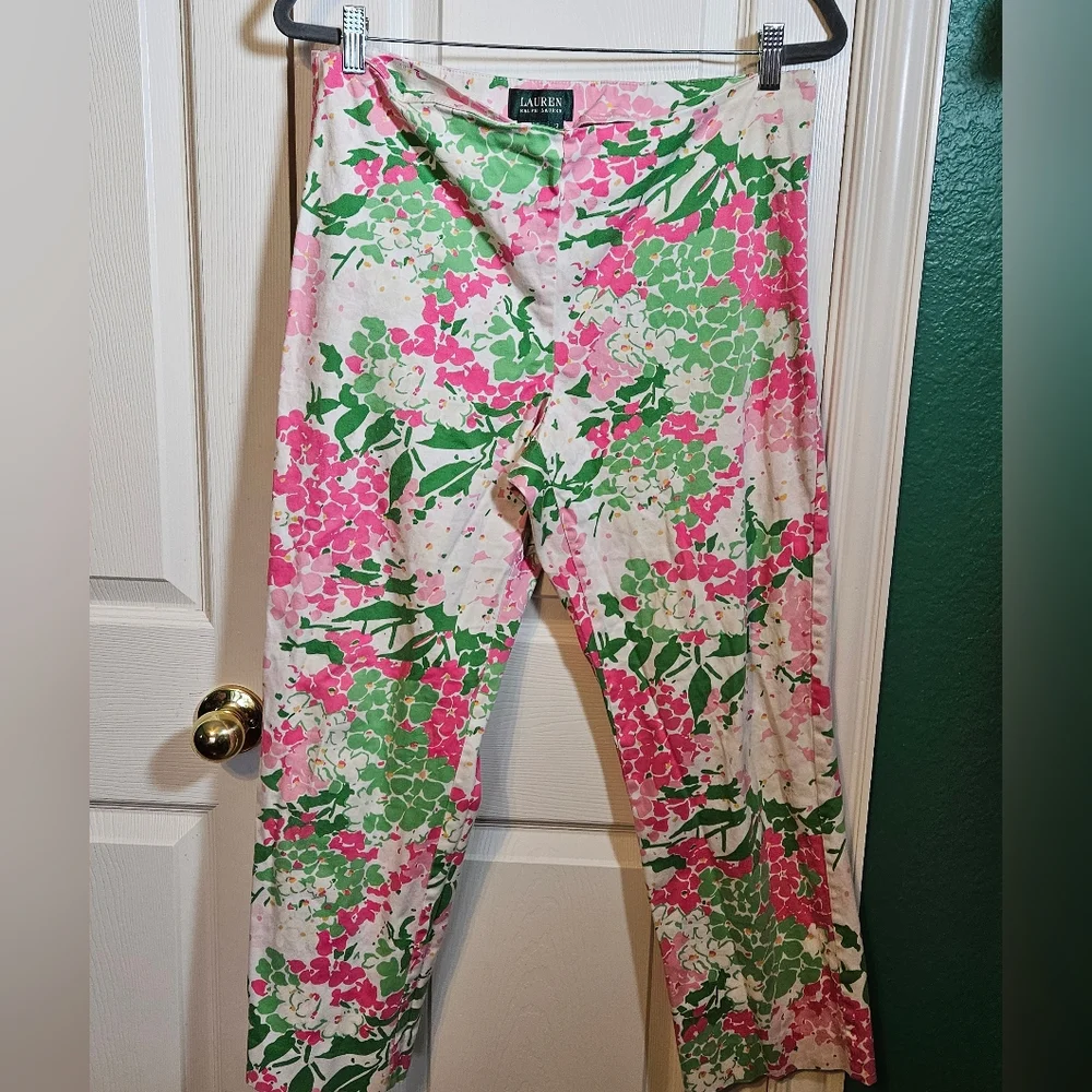 Ralph Lauren Cotton Flat Front Side Zip Capri Length Pants in Pants - Picture 1 of 12